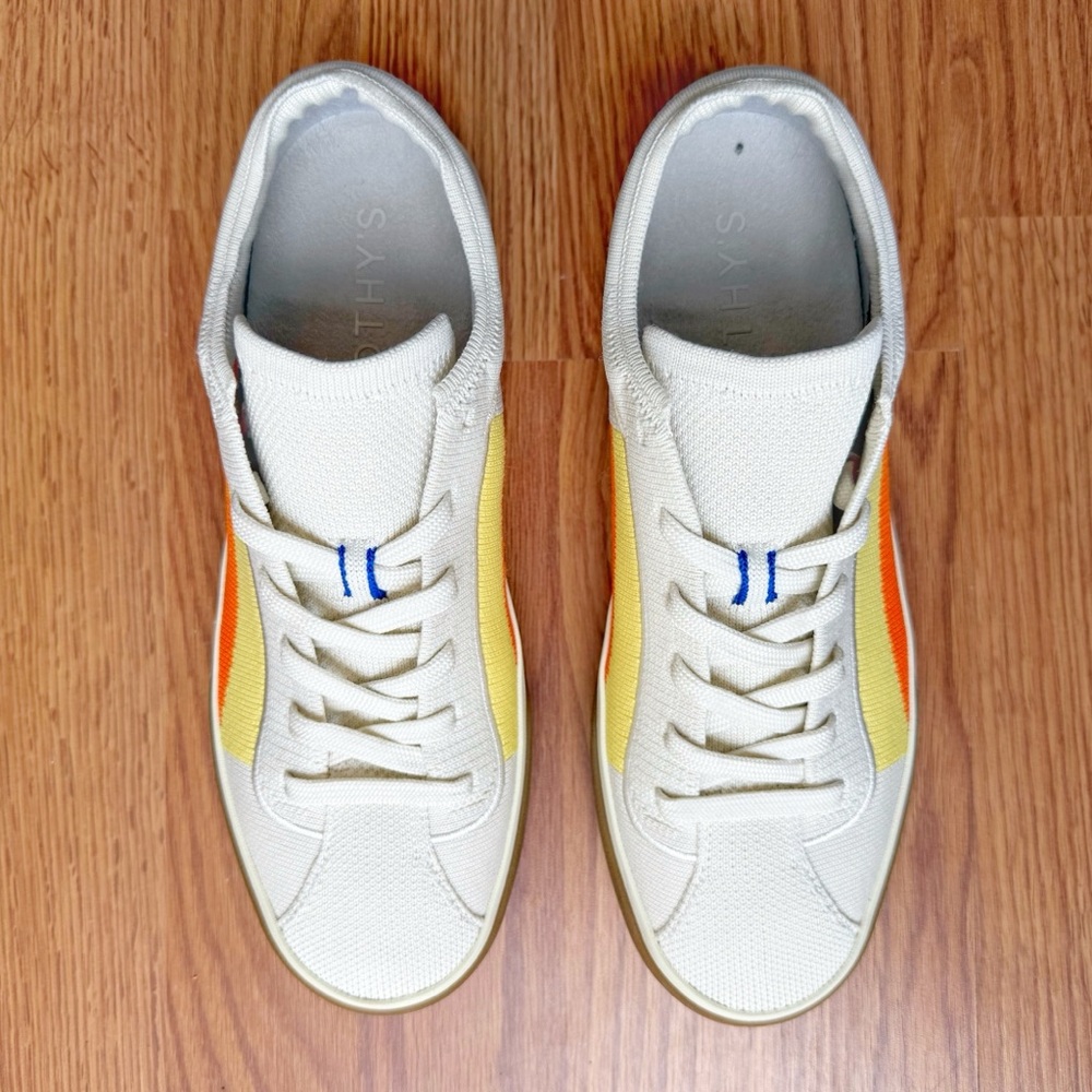 ROTHYS ORANGE RED YELLOW CANDY STRIPE LACE
UP SNEAKER - Picture 3 of 12